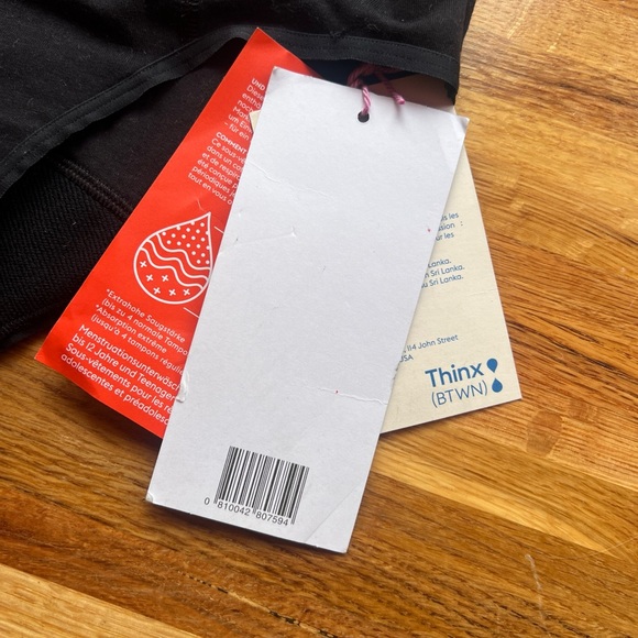 THINX (BTWN)  BLACK SUPER ABSORBENCY PERIOD-PROOF BIKINI PANTIES SIZE 13-14 New - Picture 3 of 4
